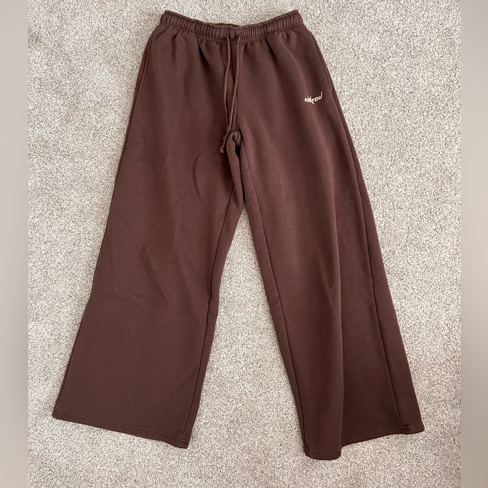Edikted brown wide leg sweatpants